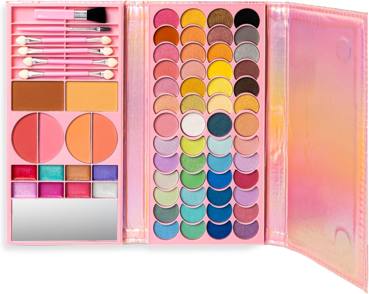 LIRAGRAM - Martinelia Beauty Wallet Let's Be Mermaids Mermaids. 12x24.5x3 cm. Includes 52 Eye Shadows 8 Lip Glosses 6 Blushes and Bronzers, Applicators and Brushes (1)