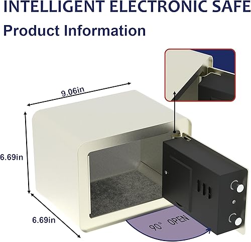 Miniatura 2 de Caja de seguridad pequeña  Caja fuerte para el hogar con documentos de joyería, caja de seguridad sólida, mini caja de seguridad con teclado digital