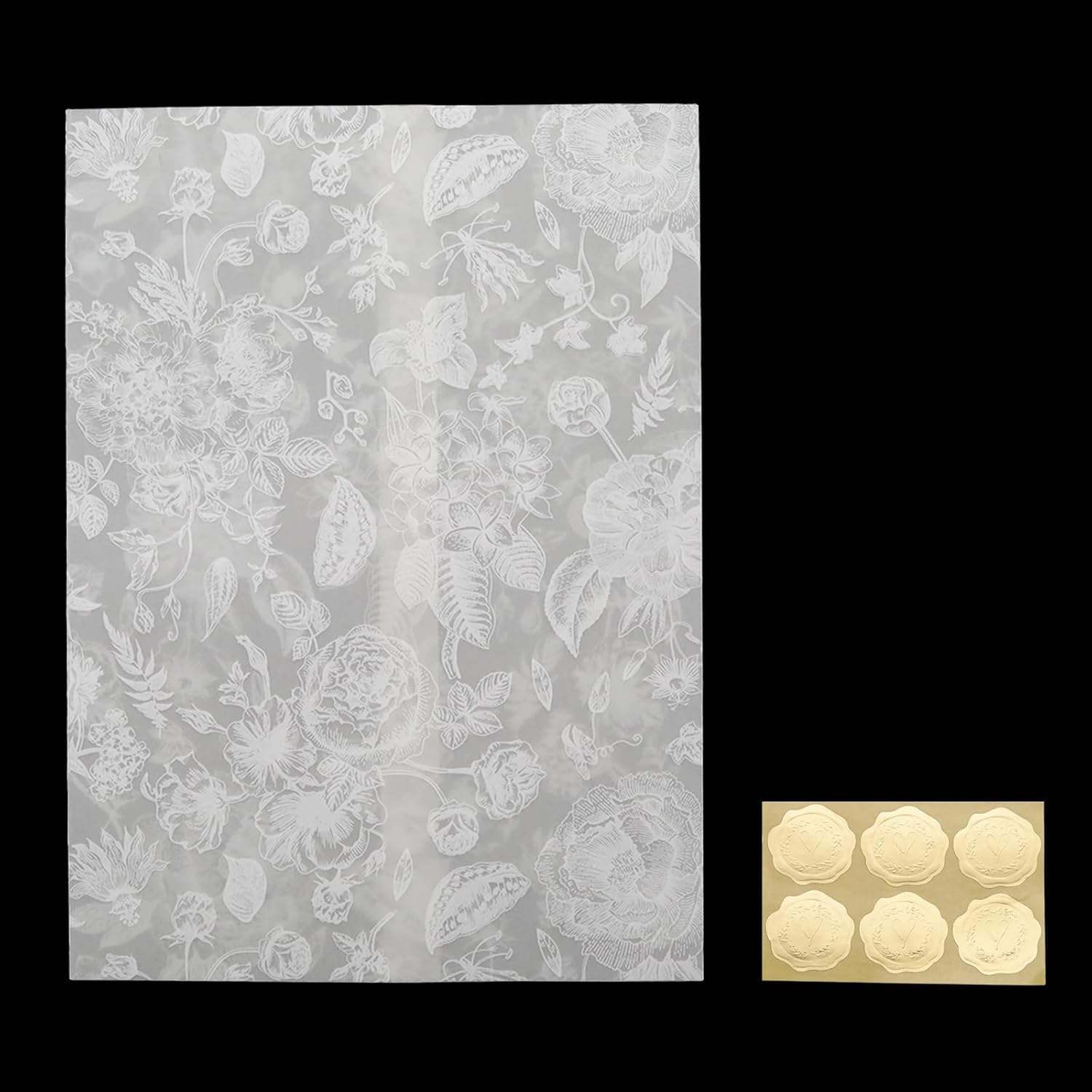 Yinluluna 50 Pack Wildflower Vellum Jackets for 5x7 Invitations, Pre-Folded Vellum Paper Wedding Invitations Wraps Wedding Invitation Accessories Kit for Bridal Shower(Butterfly)