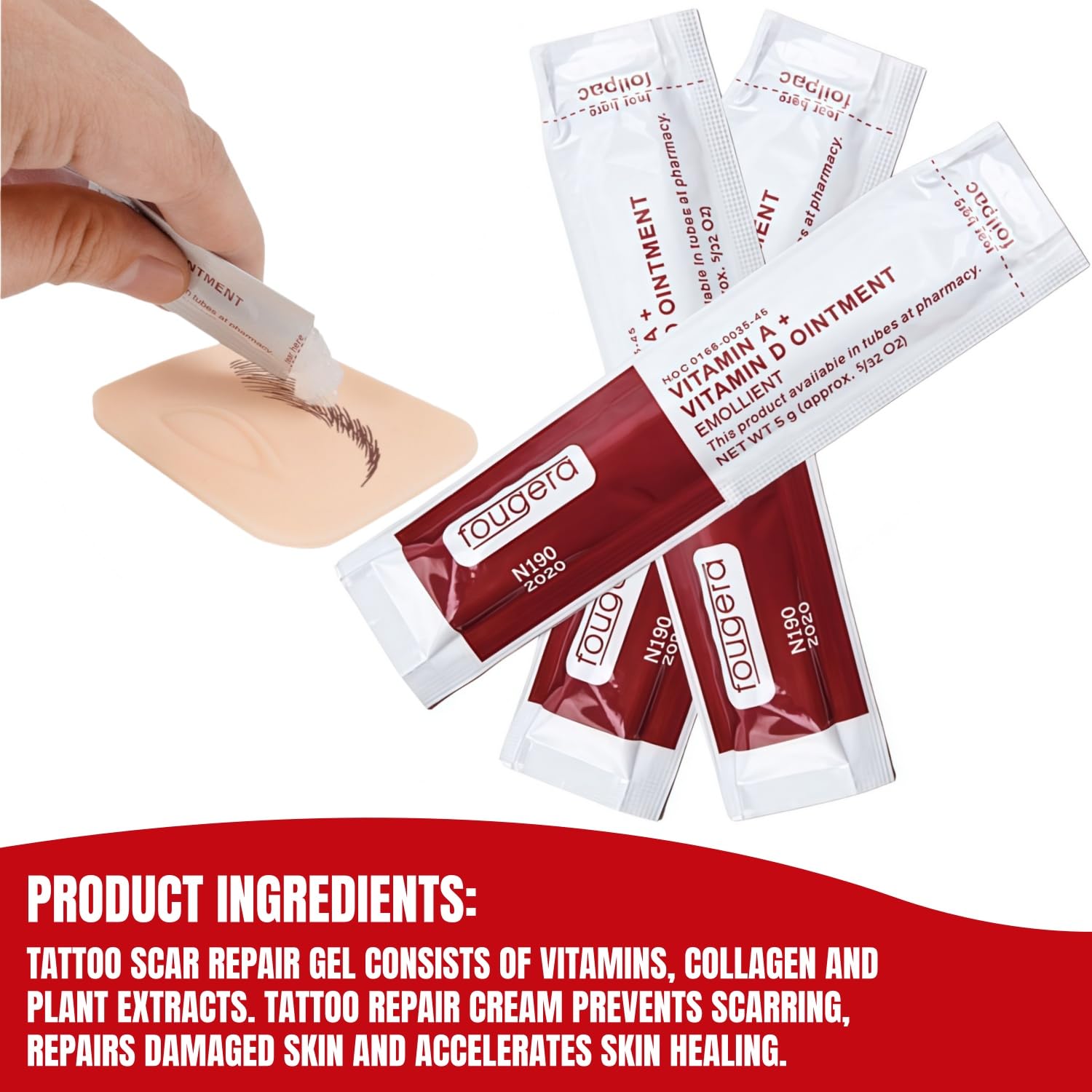 Crema Cura Tatuaggio Aftercare Hidratante con Vitamina A y D 100PCS