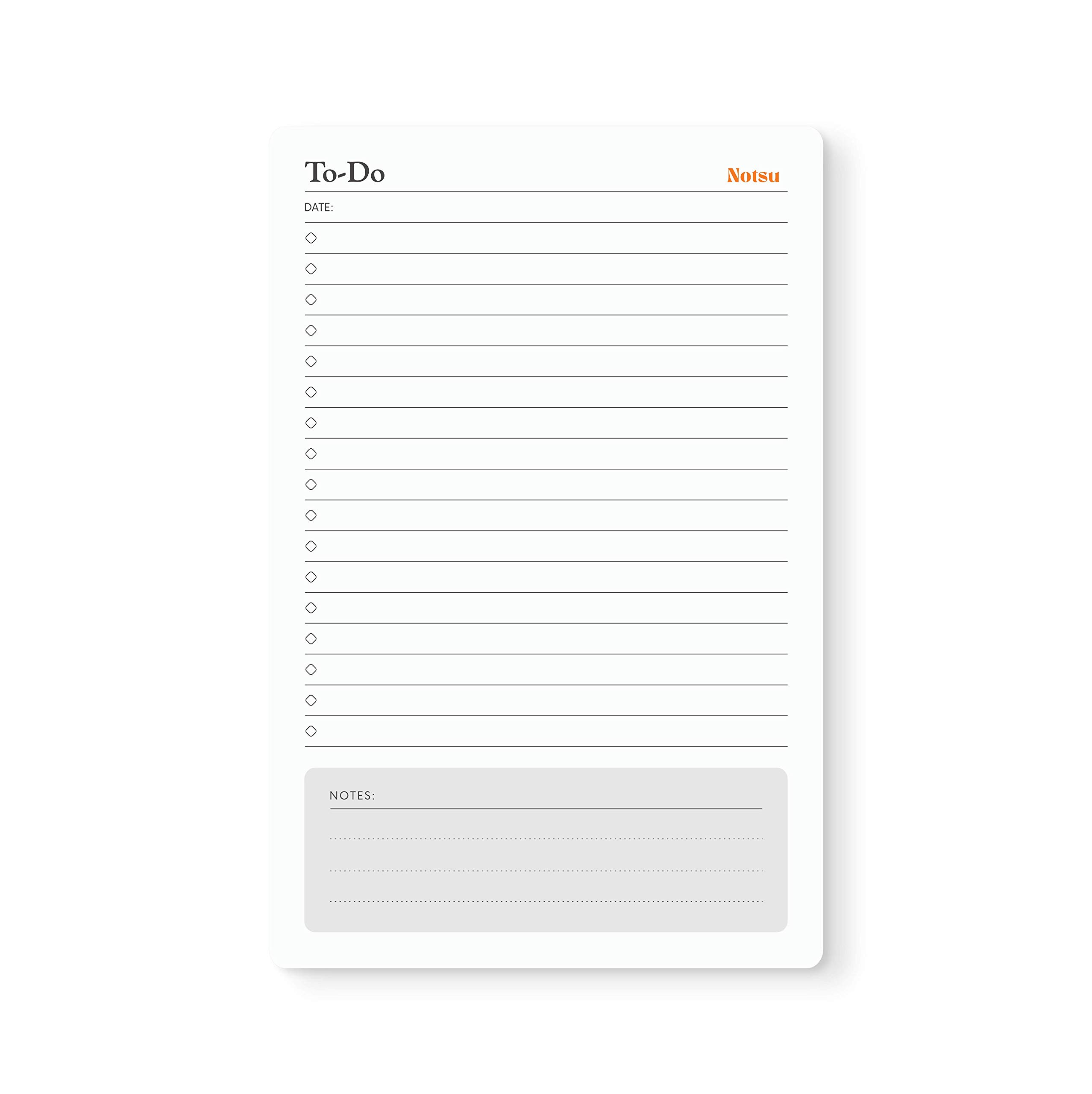 Amazon.com : Notsu To-Do List Notepad | Modern Daily Planner Pad with Date,  To Do Task List, and Memo Notes sections, 5.5” x 8.5” (50 Sheets) : Office  Products