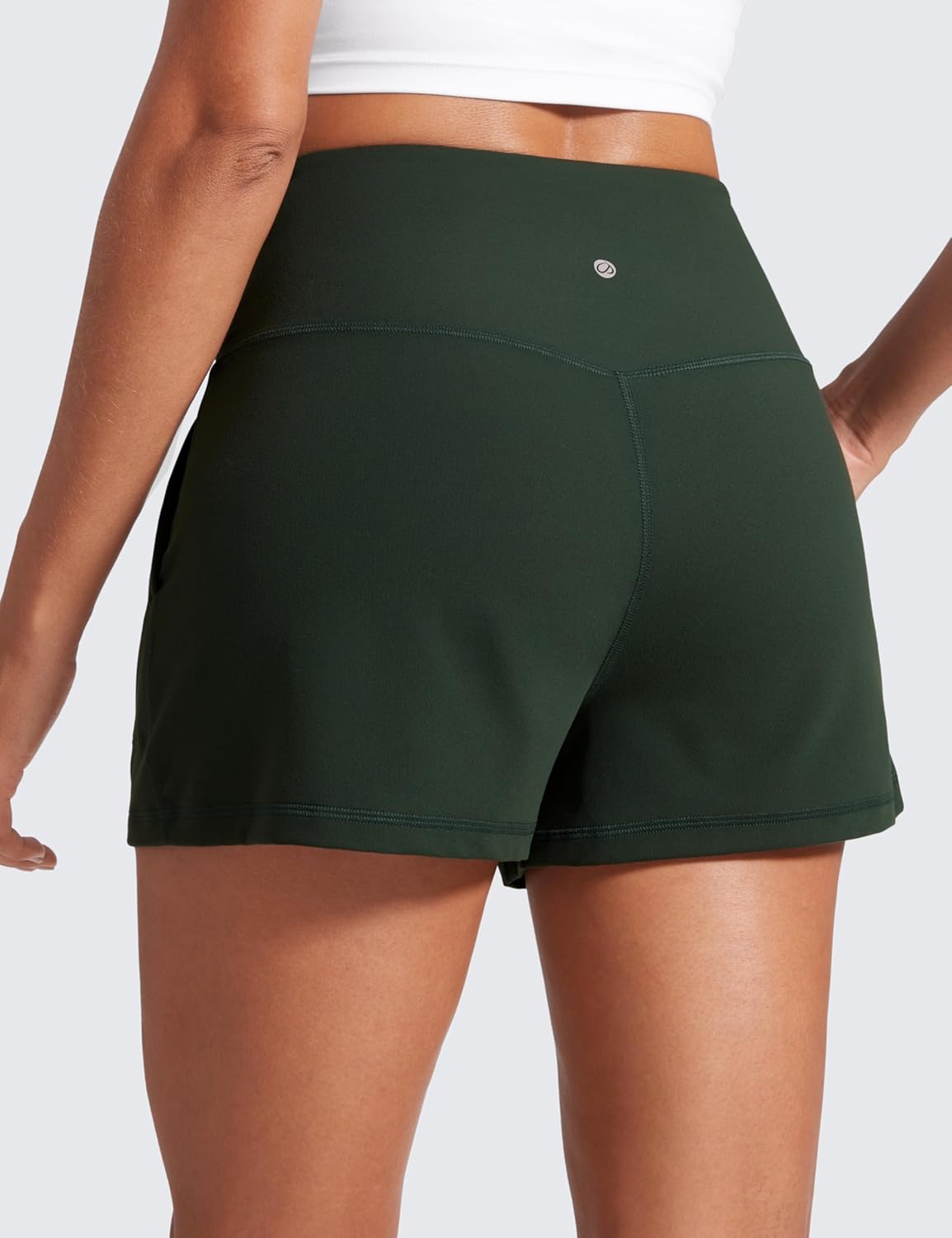 CRZ YOGA Butterlift Linerless Shorts for Women 3" - High Waisted Comfy Yoga Casual Lounge Workout with Pockets - Image 2