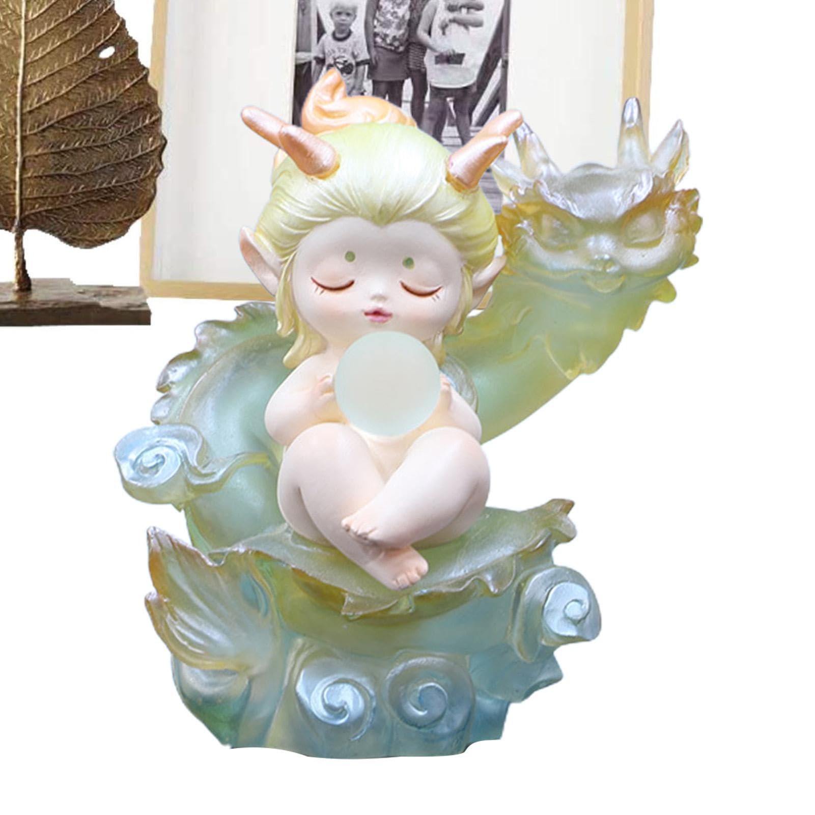 Amazon.co.jp: Quaeetyu かわいいドラゴンの妖精の置物 | 気まぐれな