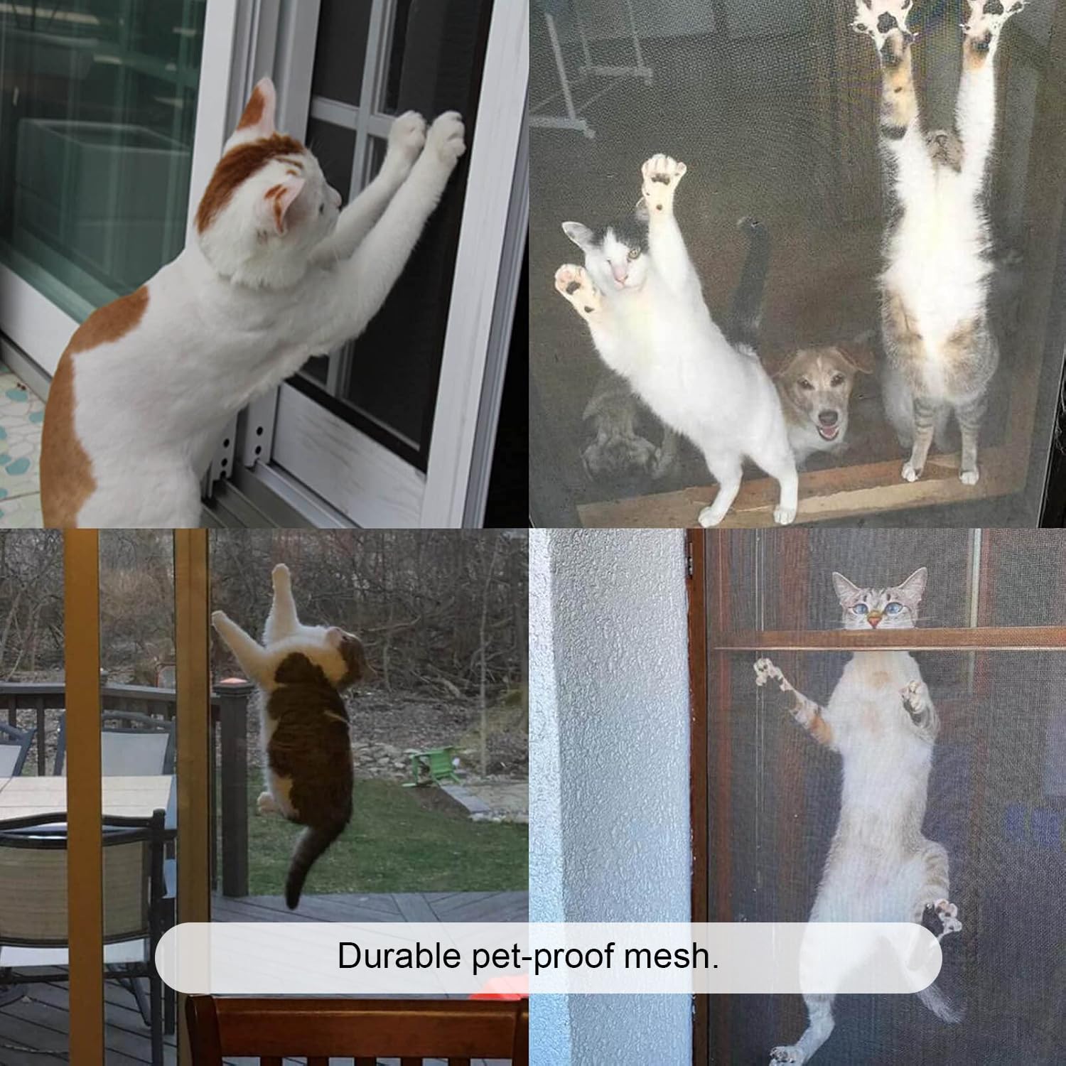 Pet Proof Window Screen Replacement Adjustable Thicken Charcoal Fiberglass Screen Mesh Dog Cat Net for Patio Porch Sliding Door (40"X40")