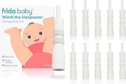 Frida Baby Windi Gas Passer, Baby Gas Relief, Colic Baby Relief, Made in USA, 100% Natural, Safe & Effective Instant Constipation Relief for Babies & Infants, 10ct