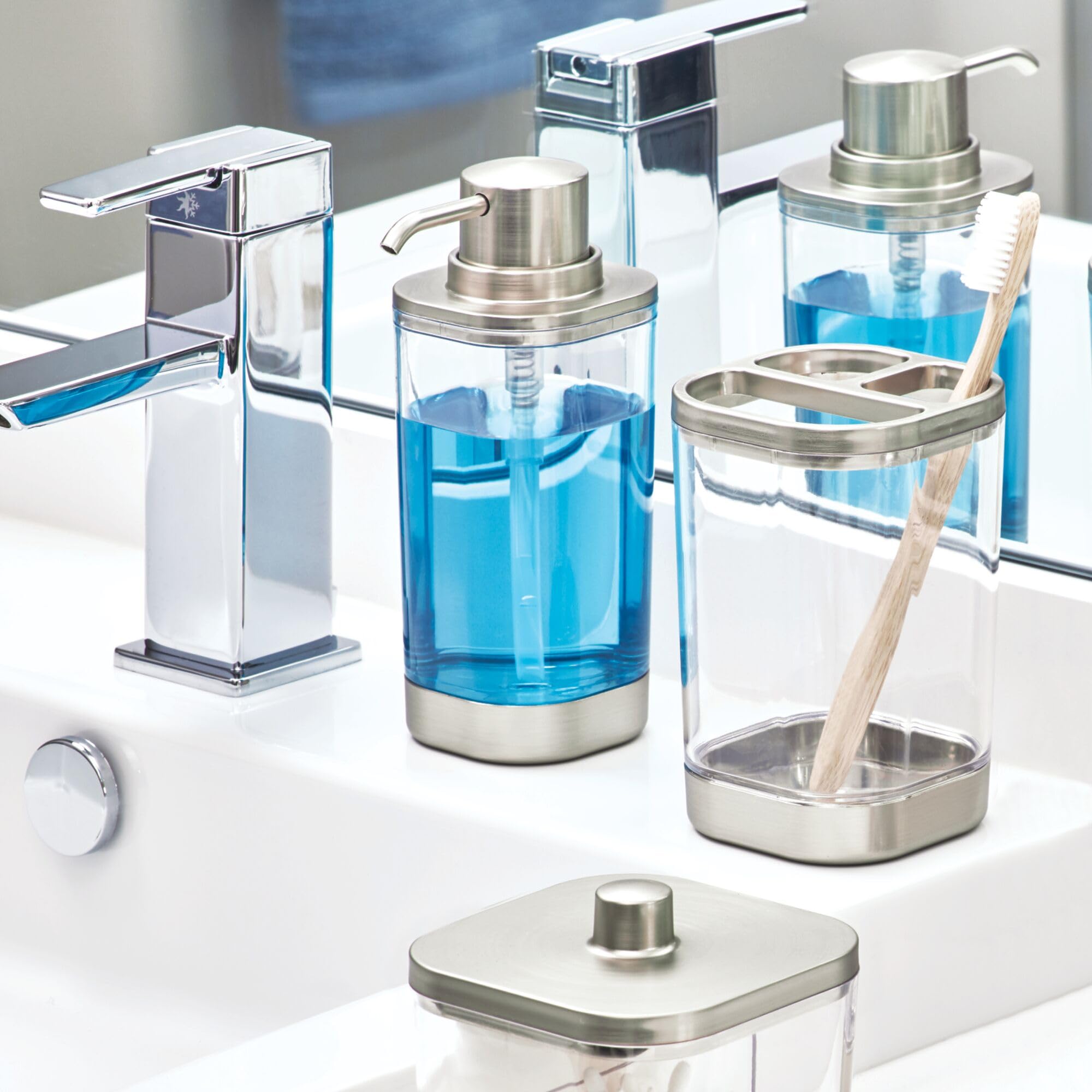 クリスタル置物2個セット　未使用に近い　送料無料　専用ページして購入OK◎◆◆◆ Amazon.com: iDesign Plastic Toothbrush Holder with Three Divided