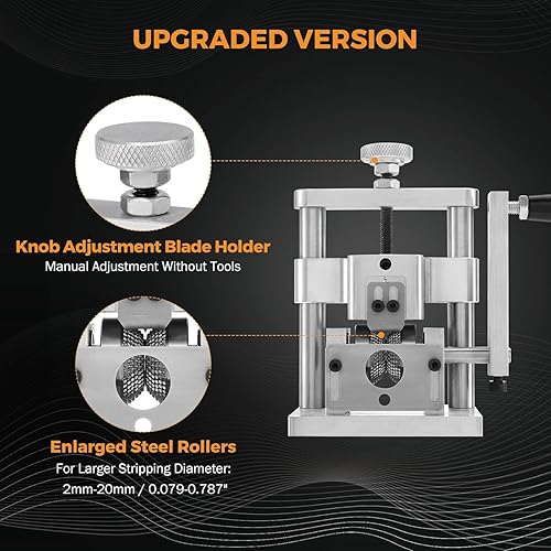 Miniatura 3 de BEAMNOVA Pelacables manual de manivela con mini taladro mejorado para pelacables de chatarra de cobre, diámetro de 0.079-0.787 pulgadas