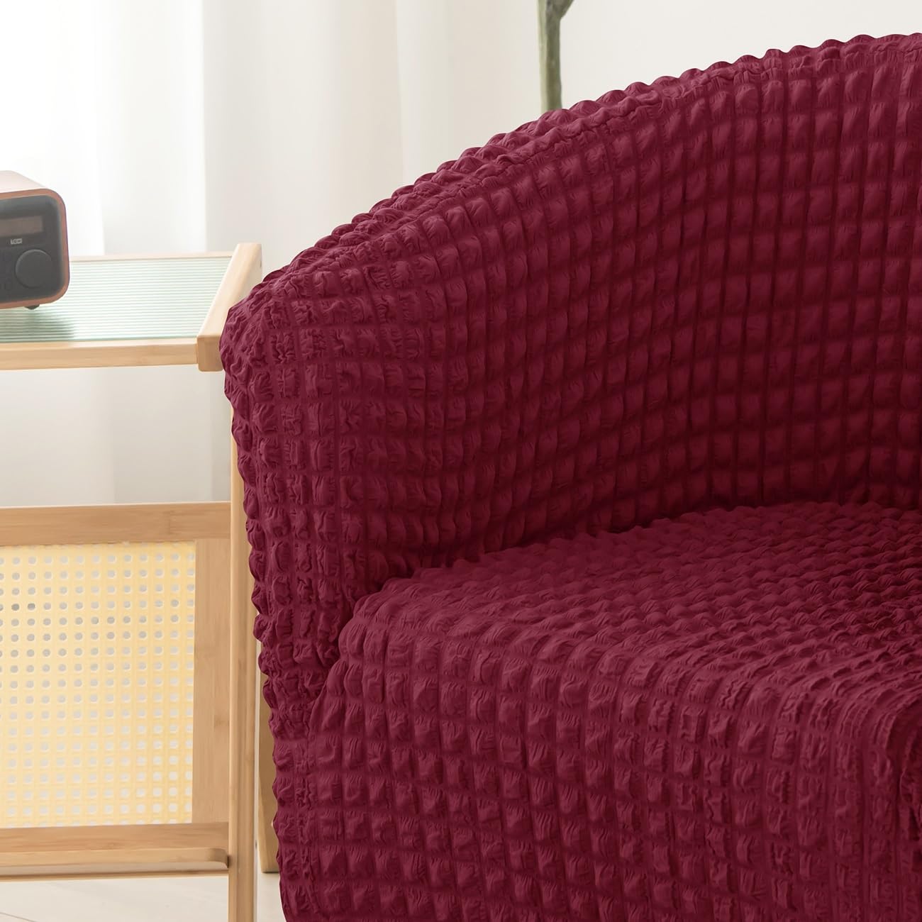 ELYSYSRL Housse Fauteuil Club Chesterfield Extensible – Imprimé Élégant – Protection 1 Place – #14