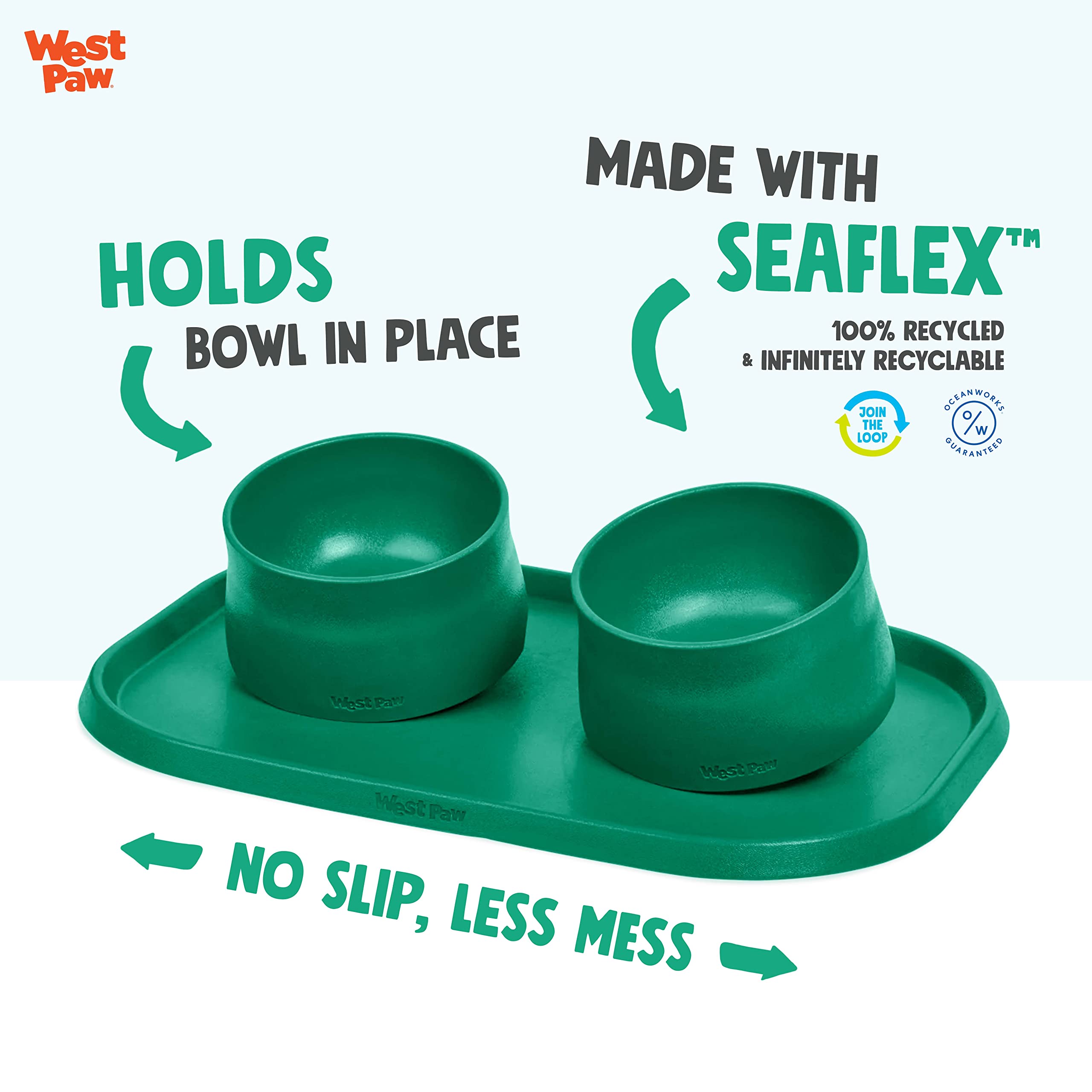 West Paw Seaflex Doggie Placemat, Less Mess Placemats for Dogs Cats, Pets for Quiet Feeding, Eco-Friendly, Dishwasher Safe - Image 4