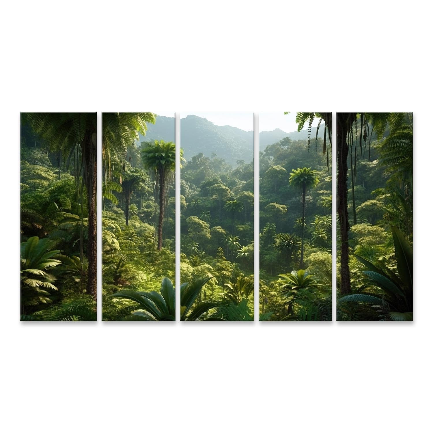 islandburner cuadro sobre lienzo selva salvaje panorama bosque profundo palmeras plantas tropicales IA La imágenes murales carteles