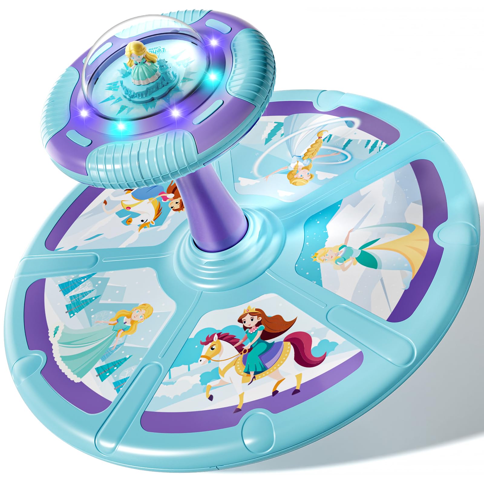 Lehoo Castle Princess Spinning Chair, Sensory Toys for 2 Year Old Girls with Lights & Music, Balance Training Toddler Toys, Birthday Gifts for Girl Aged 2 3 4