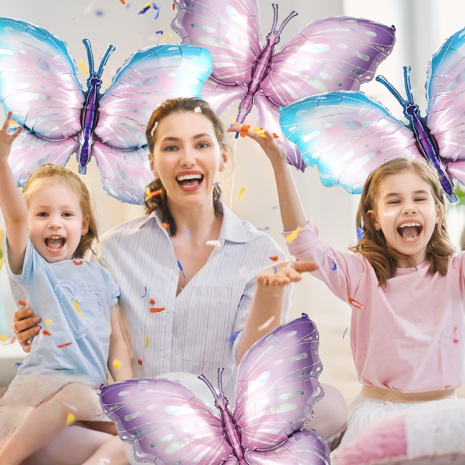 12 Stück Schmetterling Luftballons – Folienballons Mit Farbverlauf, Für Geburtstag & Hochzeit