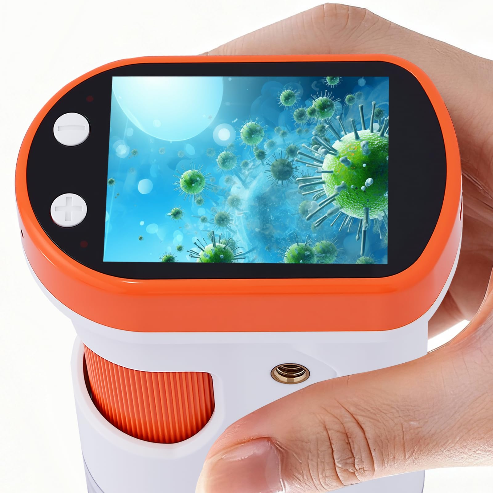OZSTAR Microscope for Kids 1000x Magnification, 2.4-inch ScreenPocket Microscope with Photo and Video Recording (with Slide Kit) Portable Educational Gift