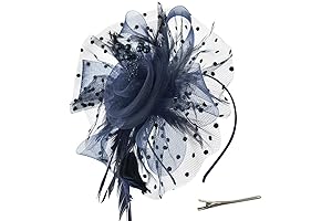 DRESHOW Fascinators Hat Flower Mesh Ribbons Feathers Kentucky Derby Hats on a Headband