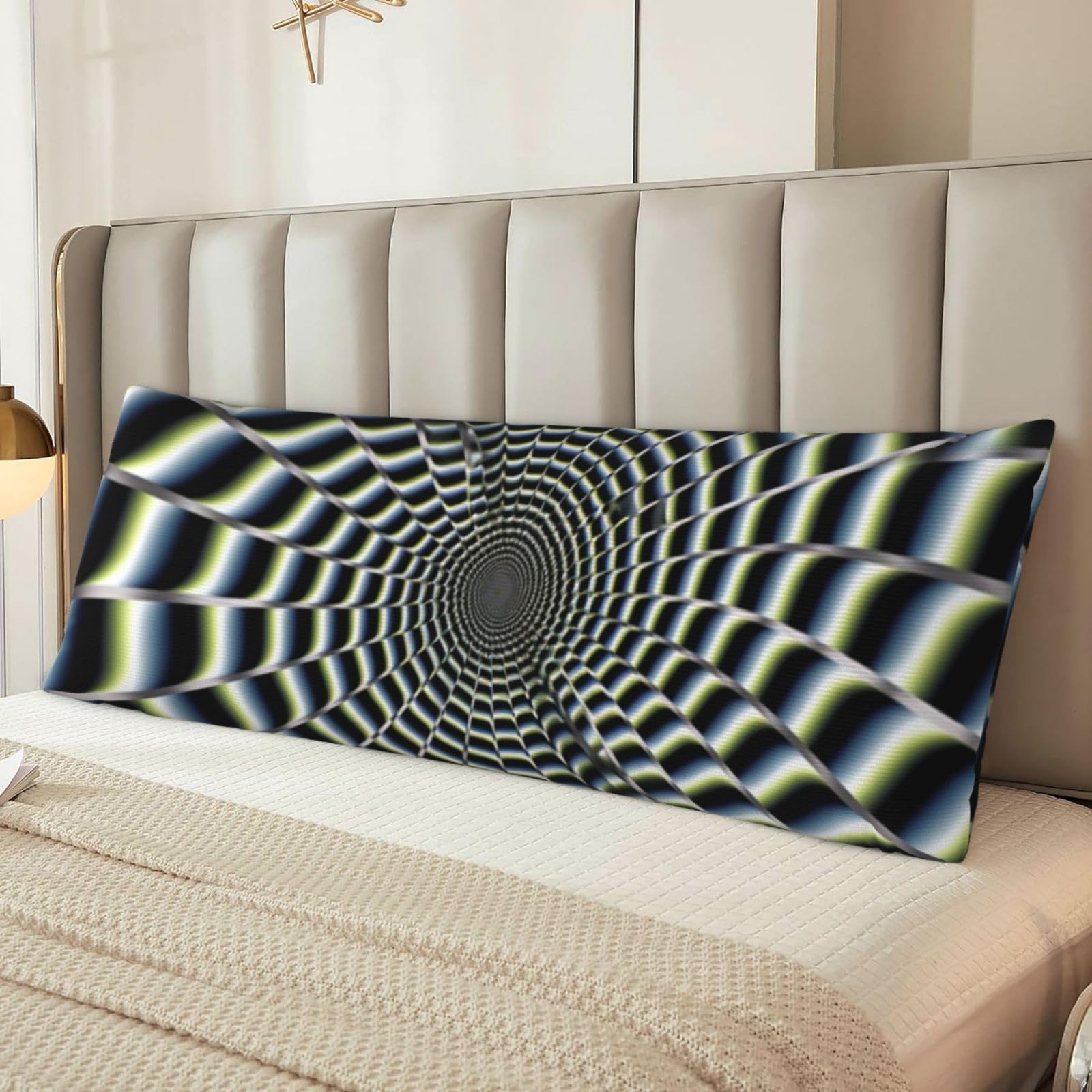 Spiral Optical Illusion GIF Body Pillow Case Cover, Microfiber Long Pillow Cases, Ultra Soft and Cozy Plush Body Pillowcase Decorative Long Bed Pillow Cover for Sleeping 20x54 Inches