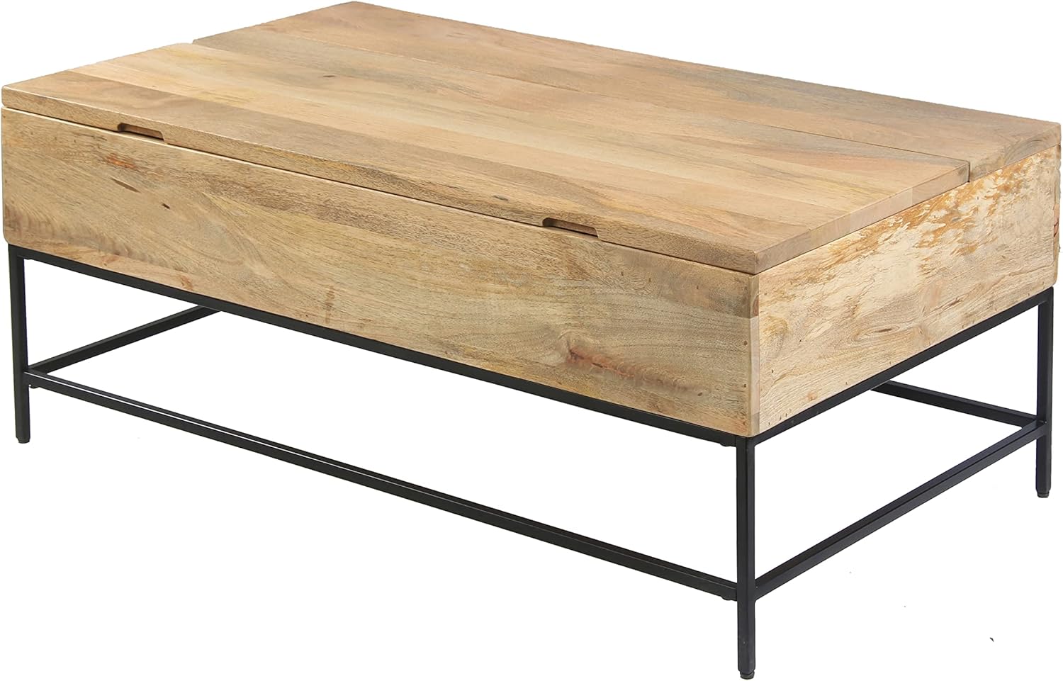 The Urban Port Audrey 45-Inch Lift Top Mango Wood Rectangular Coffee Table - Wood and Metal
