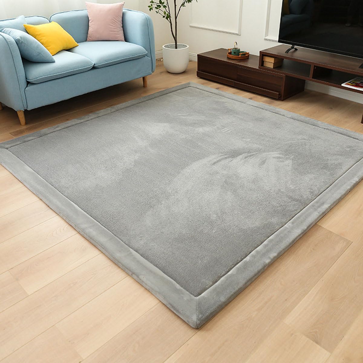 Single Tree Forest Silver Gray 2.5Cm Thick Kids Carpet, Large Area Rug-130 * 190Cm