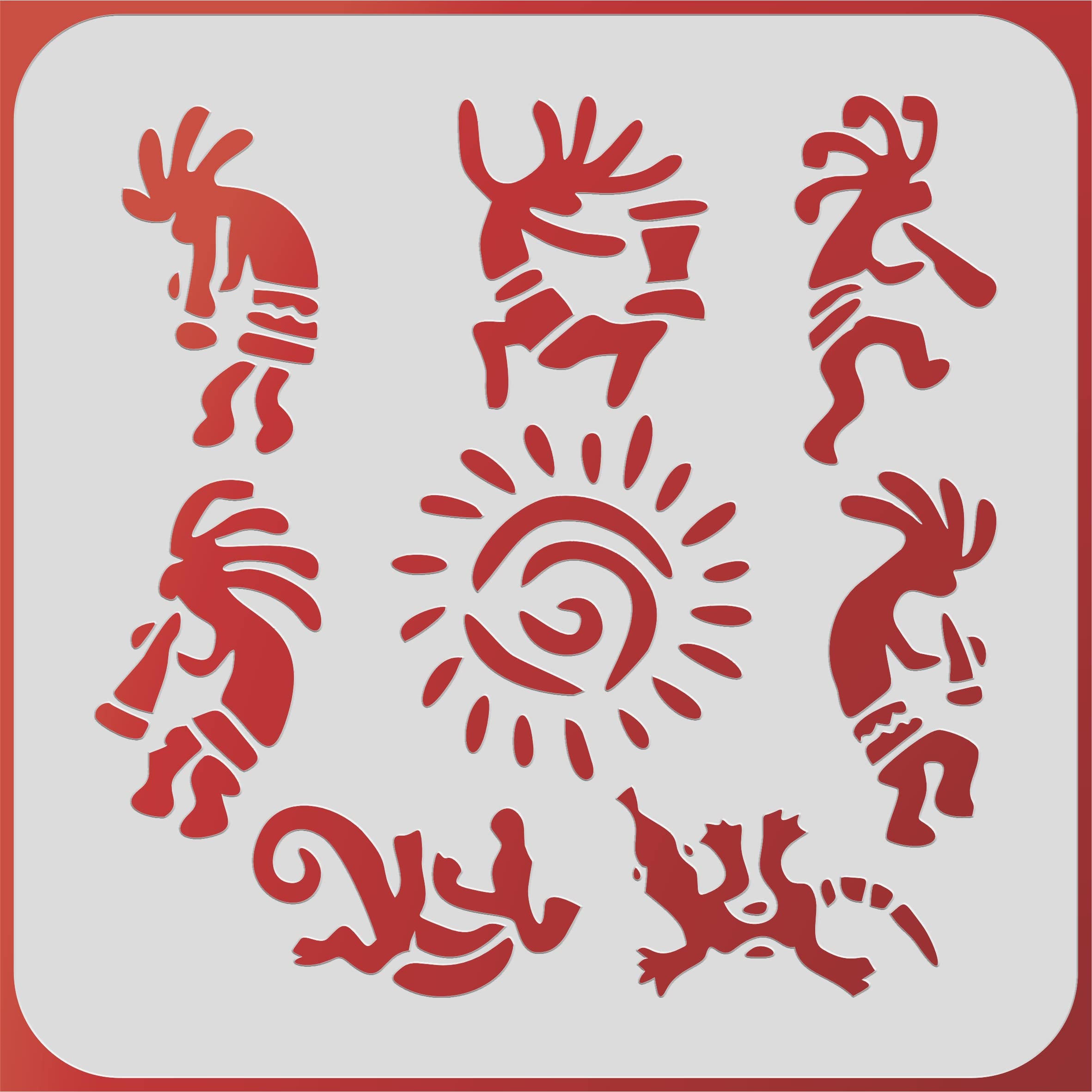 Kokopelli Wall Art Stencil, 11.43 x 11.43 cm (S) - Kachina Spirit Mythology Hopi Zuni Indians Stencils for Painting Template - Image 2