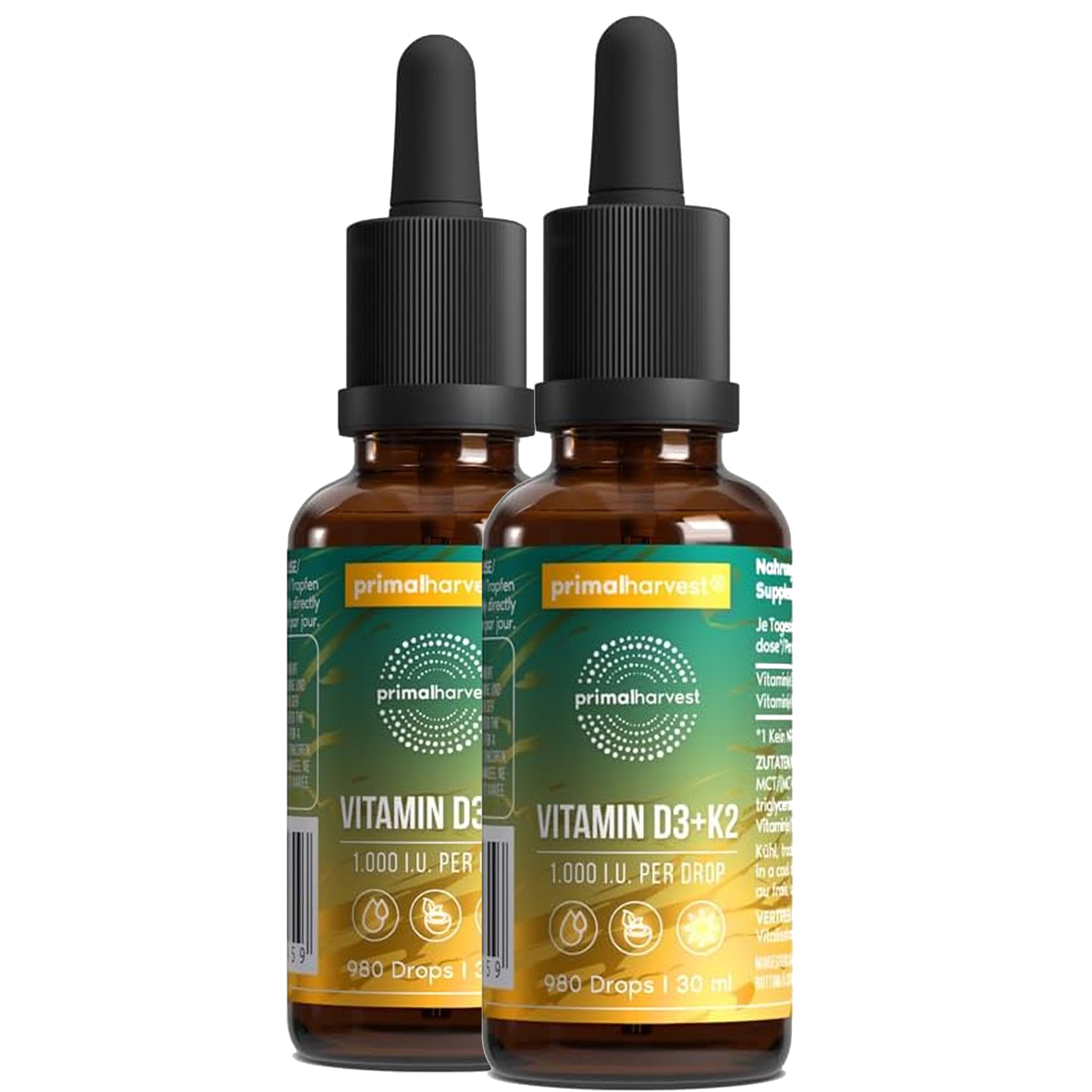 Primal Vitamine D3+K2 - Complément alimentaire quotidien végétarien