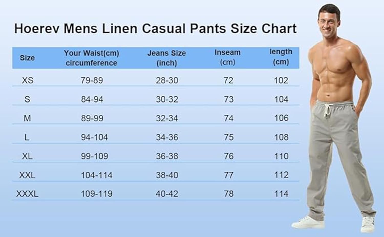 HOEREV Men Casual Strandhosen Leinen Hose - Image 2
