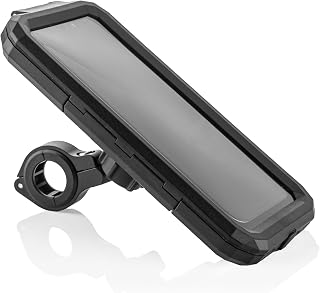 MOJOGEAR wasserdichte Handyhülle für Fahrrad & Motorrad - Large - Wasserdichter Handyhalter für Lenker 20-29mm - Schutzhülle mit Touchscreen-Fenster