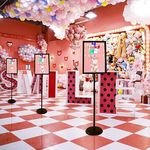 Miniatura 7 de Soporte para letreros de 8.5 x 11 pulgadas con altura de base ajustable, tanto horizontal como vertical, color negro