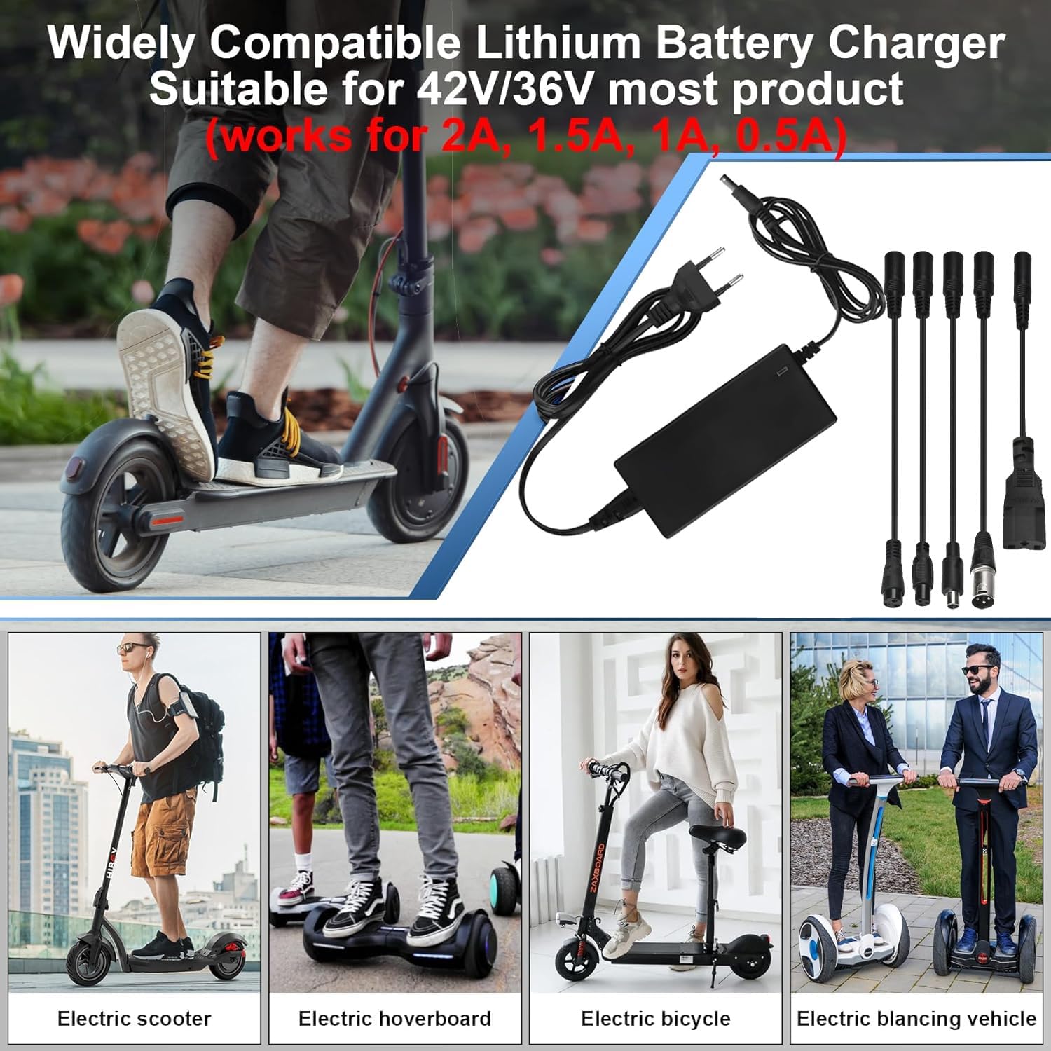 Chargeur Universel 42V 2A Pour Trotinette Électrique - Compatible Xiaomi M365/Pro
