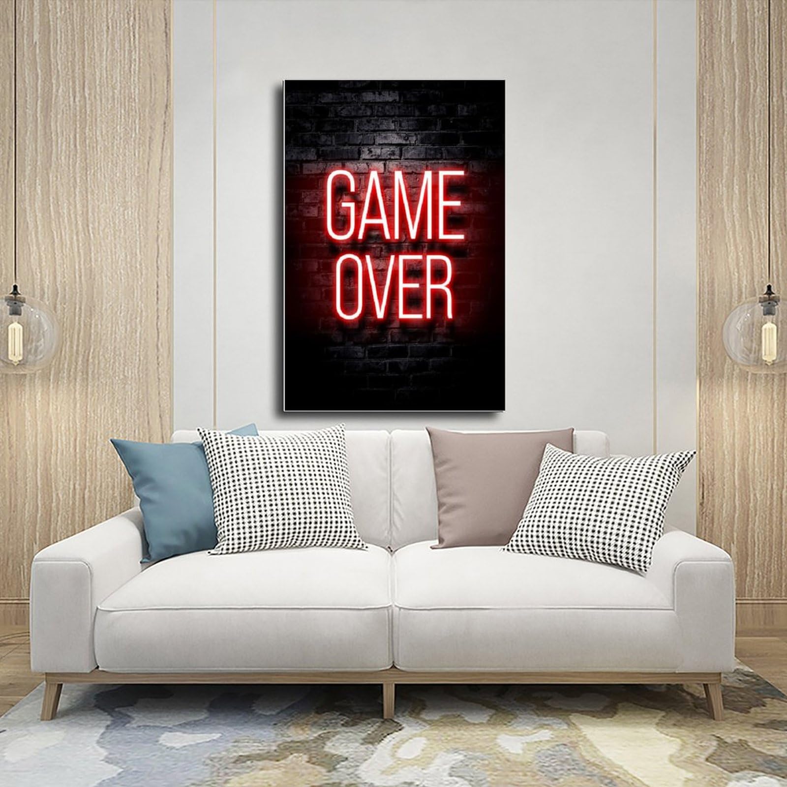 Póster artístico de Game over Gaming Gamer y arte de pared, impresión moderna para decoración de dormitorio familiar, 20 x 30 pulgadas (50 x 75 cm)