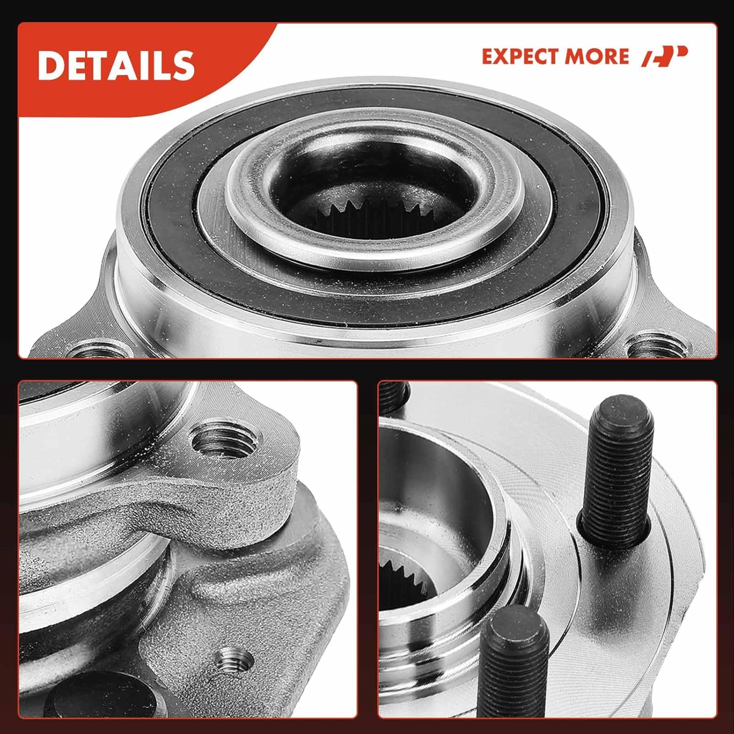 A-Premium Front Wheel Bearing and Hub Assembly with 5-Lug Compatible with Tesla 3 2018-2022, Y 2020-2022, AWD only