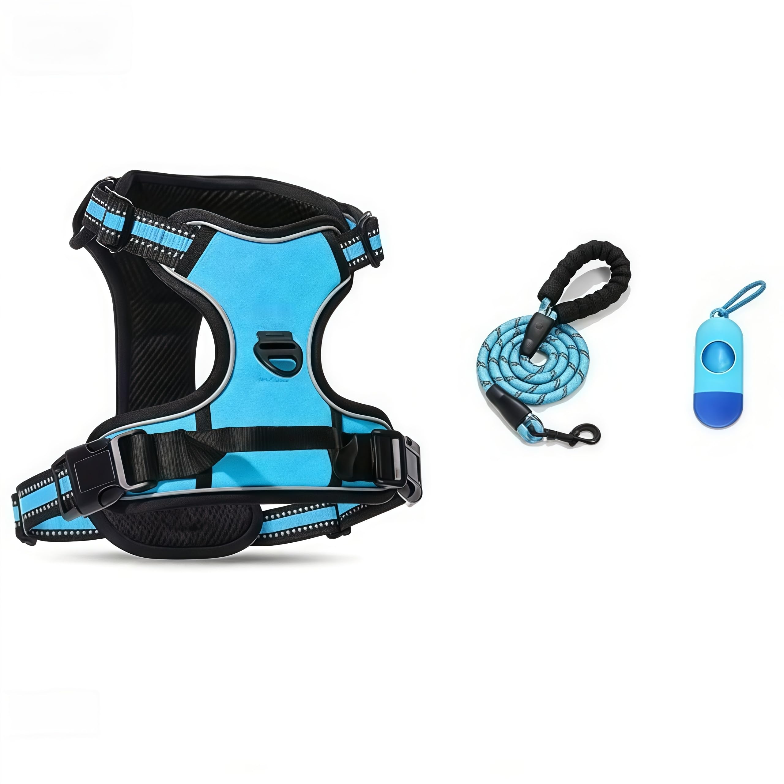 Pettorina tattica per cani anti-tirata Pettorina regolabile riflettente facile da indossare/togliere per addestramento e passeggiate, cani di piccola, media e grande taglia,Nero,M