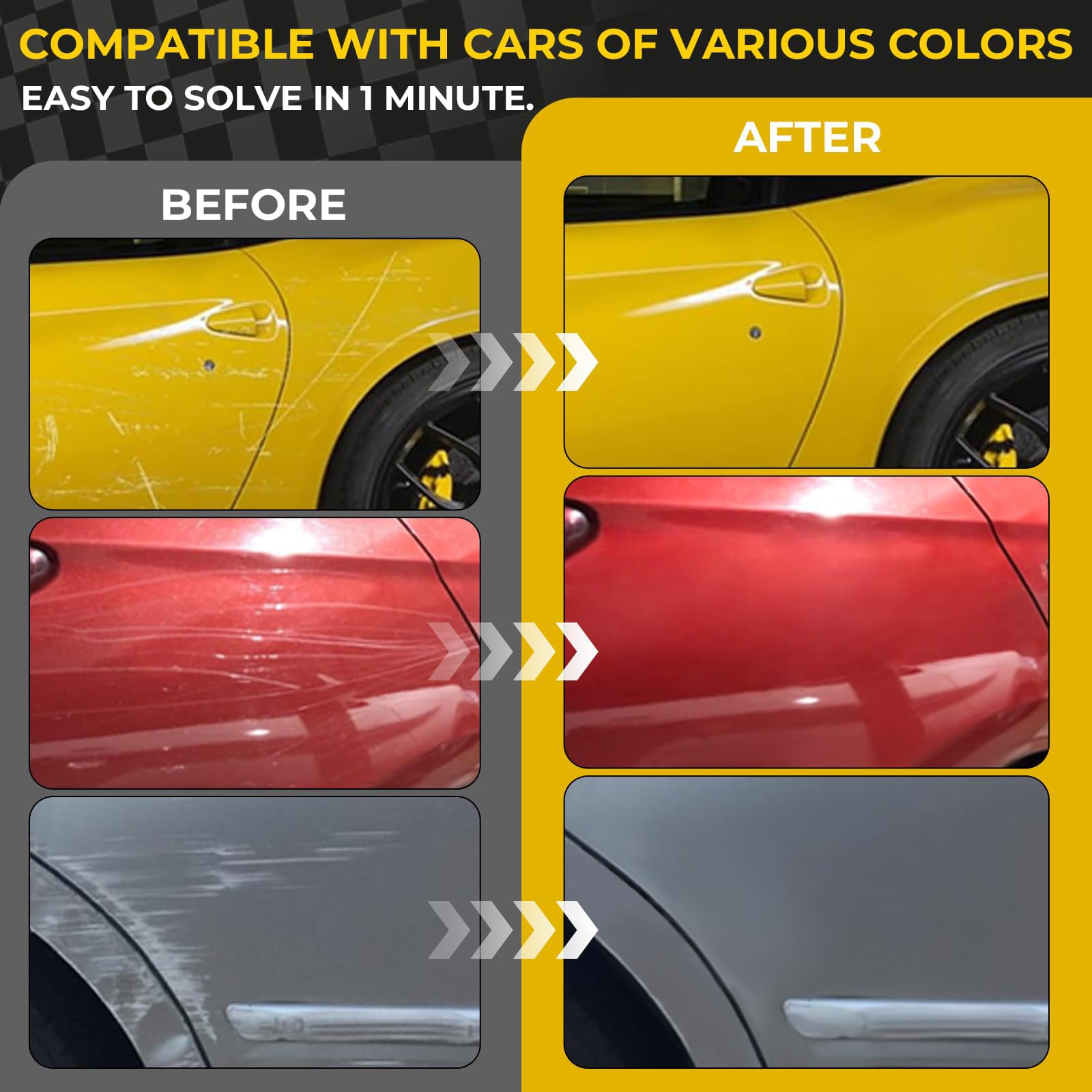 Car Scratch Remover, 2026 New Car Scratch Repair Paste for Light Scratches & Swirl Marks – Easy DIY Paint Repair, Works on All Car Paint Colors, Quick Application with Microfiber Cloth (Set B) — view 3