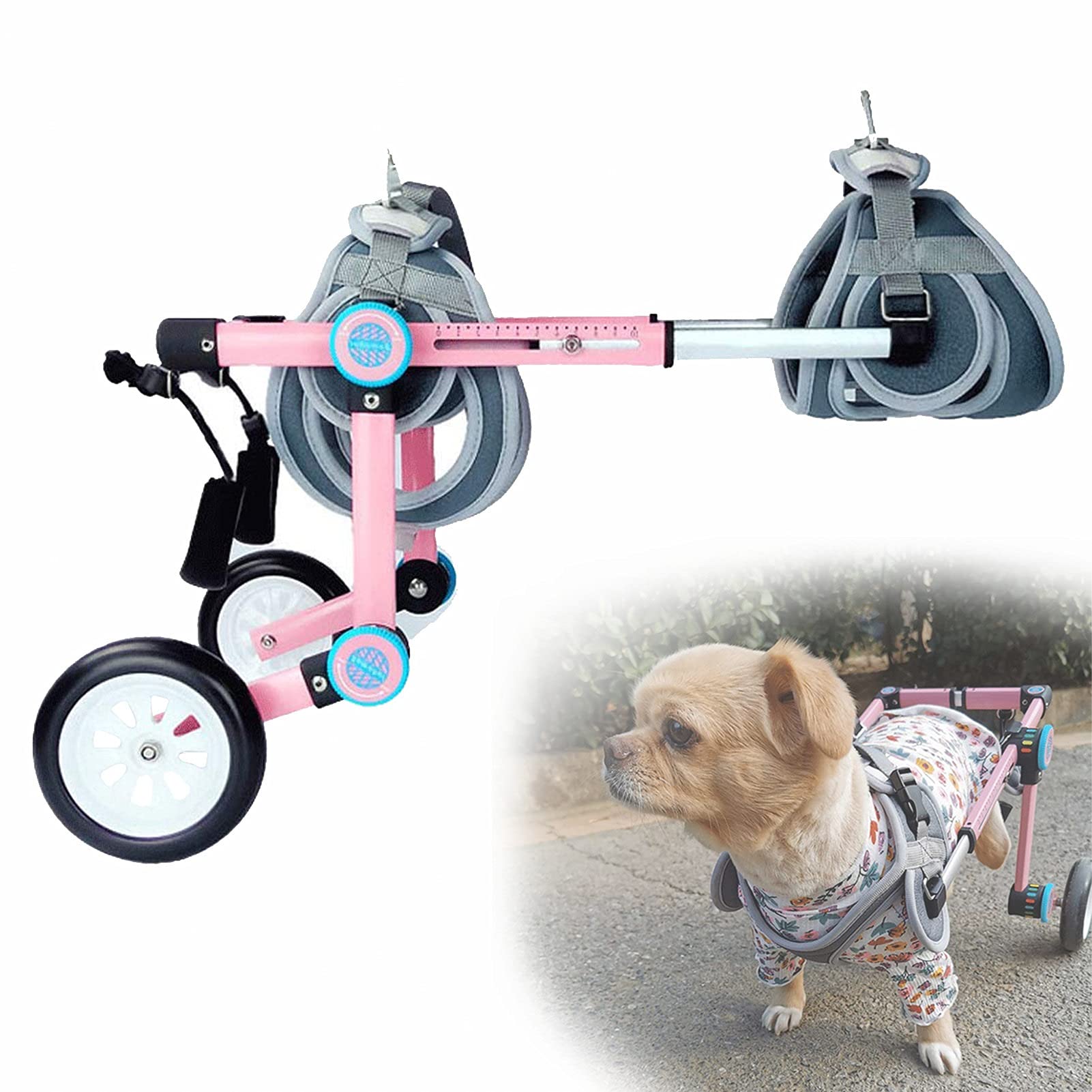 Amazon.co.jp: 調節可能な二輪犬用車椅子、ペット用車椅子歩行補助器具 