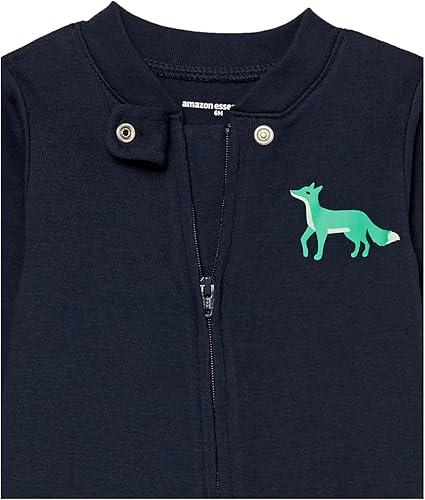 Miniatura 5 de Tienda Essentials Pijama unisex de algodón con pies ajustados para niños pequeños y bebés, paquete múltiple