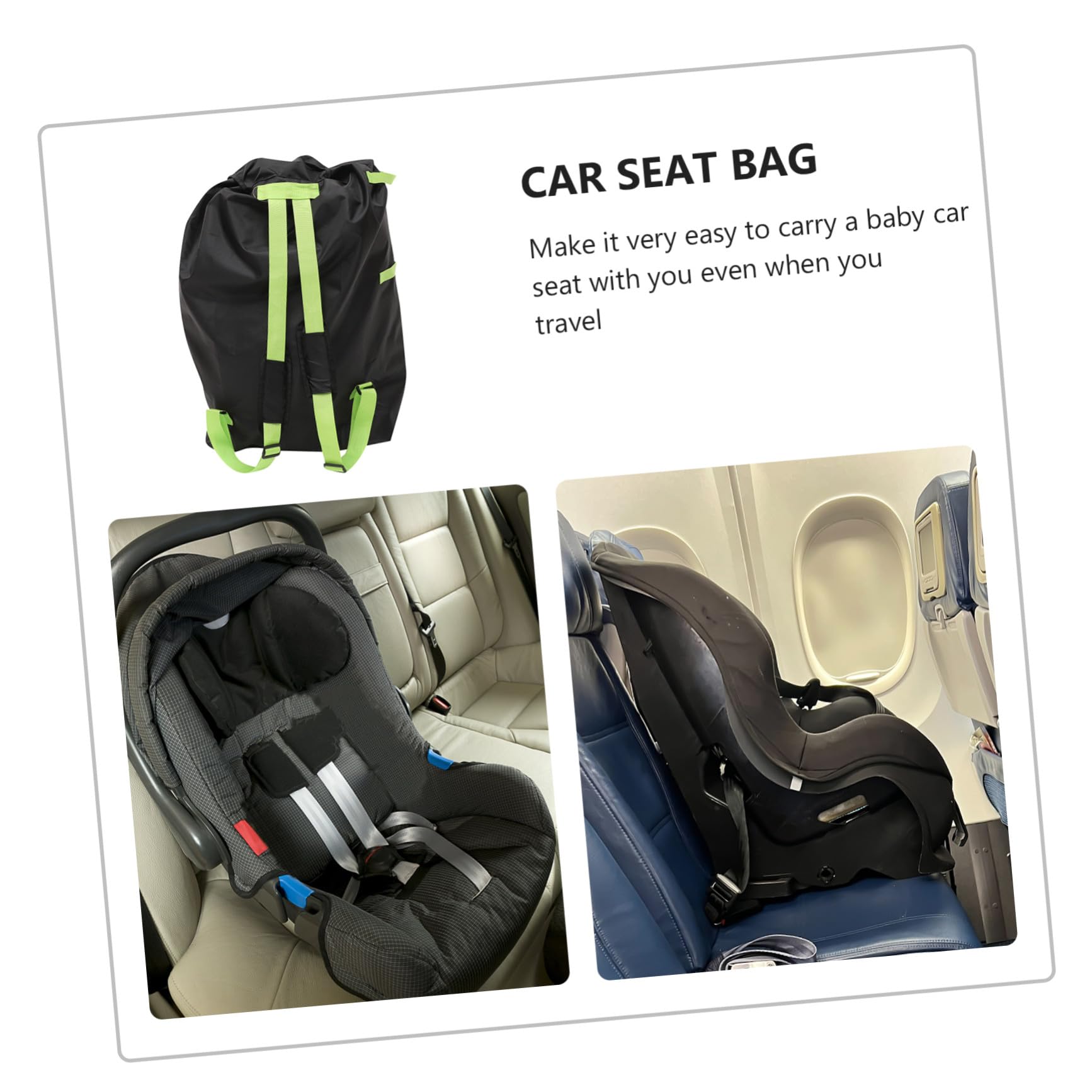 Mipcase Borsa per Passeggino da Viaggio Oxford Nero con Doppie Spalline, Facile da Pulire, per Gate Check e Viaggi con Passeggino per Ragazzo Ragazza