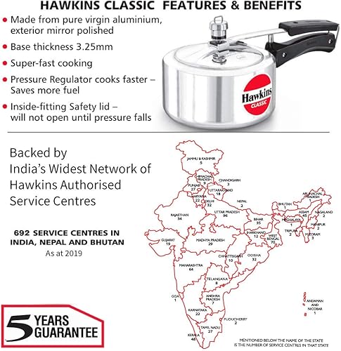 Miniatura 21 de Olla a presión de aluminio Hawkin Classic CL15, pequeña, 0.4 galones, color plateado, Plateado