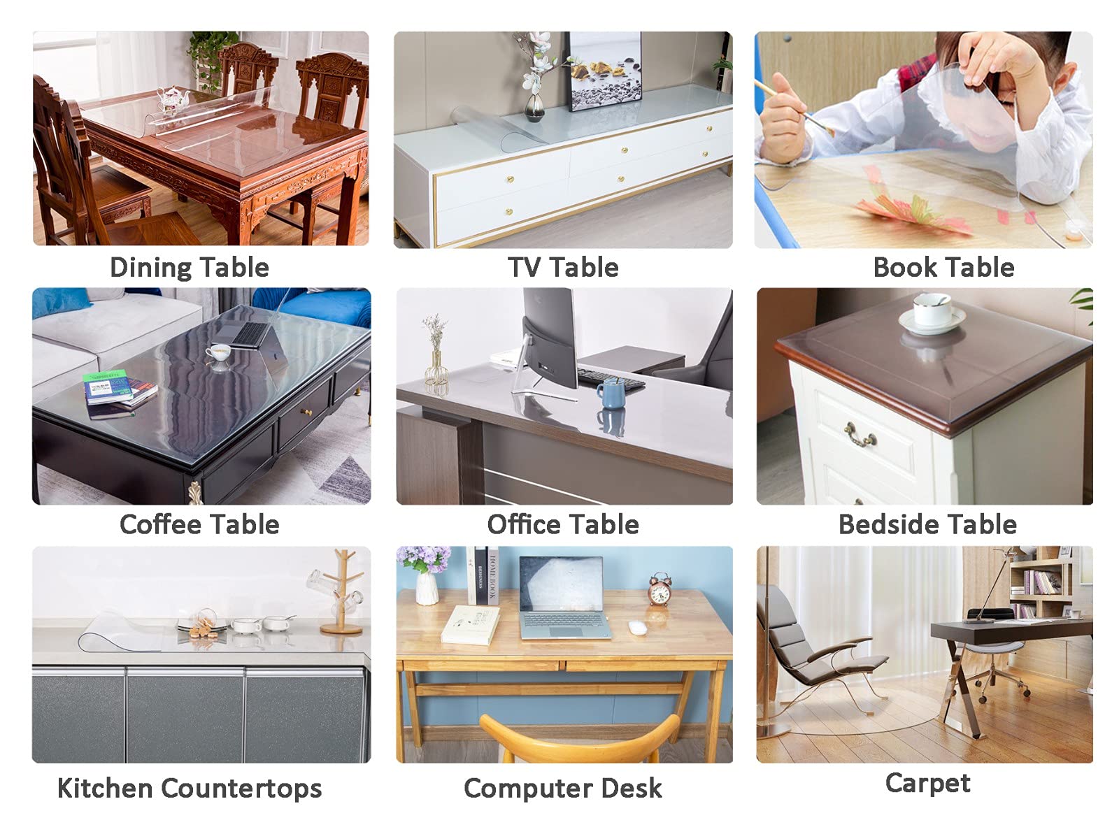Protezione impermeabile in PVC trasparente per Cocina y EscritorioMantel Duradero 80x210cm (31.49x82.67in) - Ideale per la protezione dell'Hogar