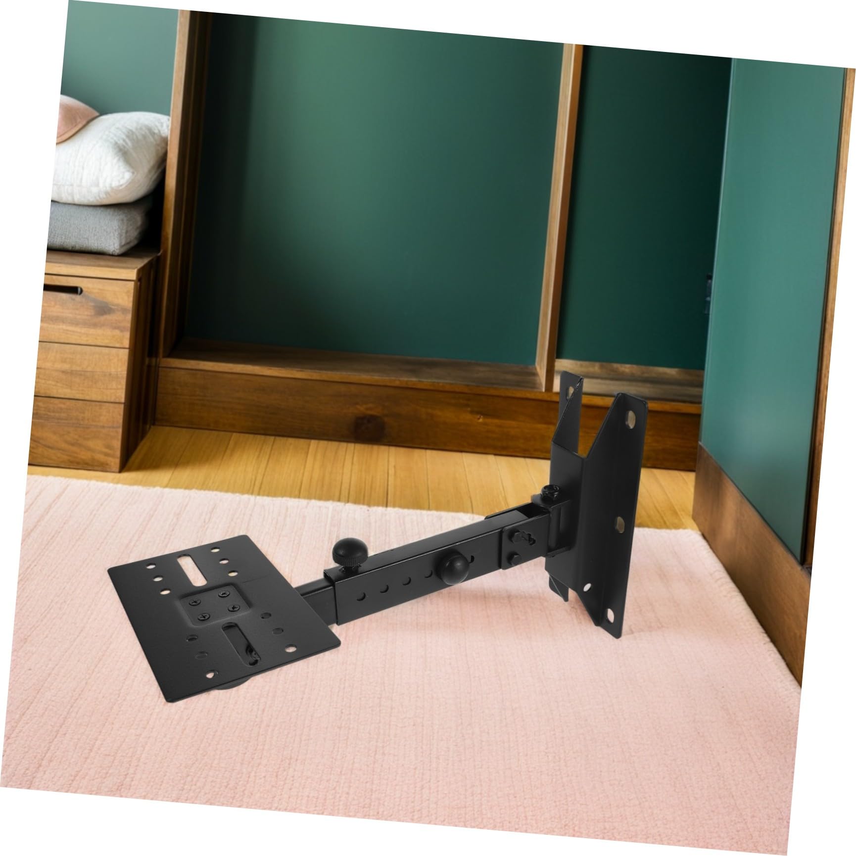 Luxshiny Soporte de Pared Soporte de Altavoces Montados Pared para Altavoz Metal, Negro, para Soundbar y Altavoces Ktv, para Reuniones y Montajes Ktv