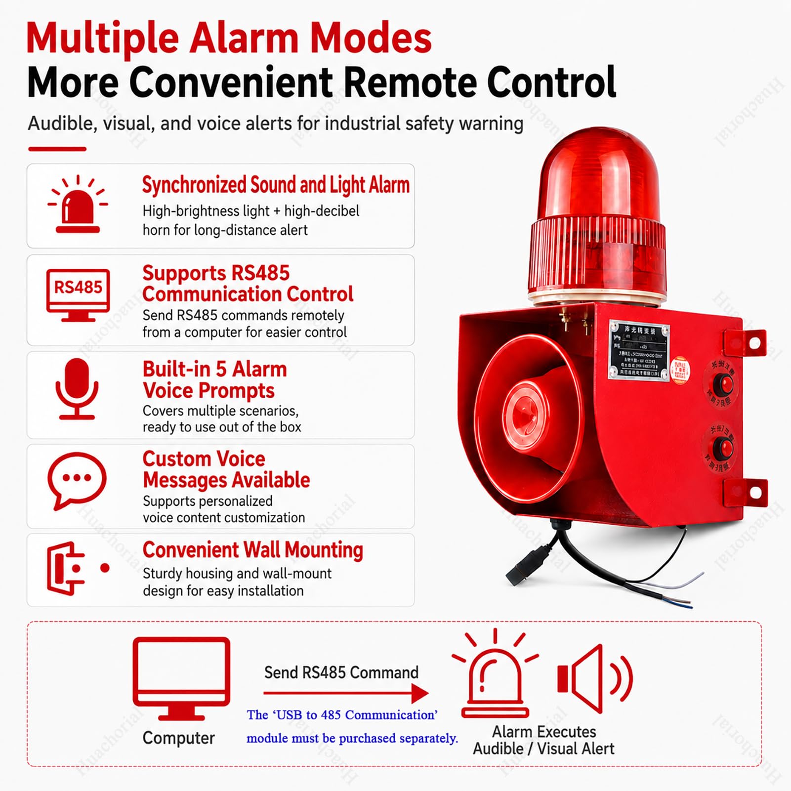 Alarme IP65 120dB Sirène Haut-Parleur pour Usine Automatisée