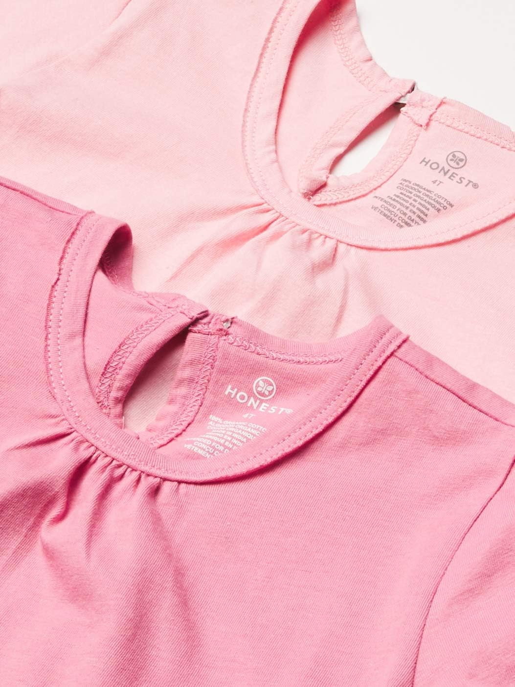 HonestBaby Baby-Girls 5-Pack Puff Sleeve T-Shirts 100% Organic Cotton Baby, Toddler, Little Kid, Girl - Image 2