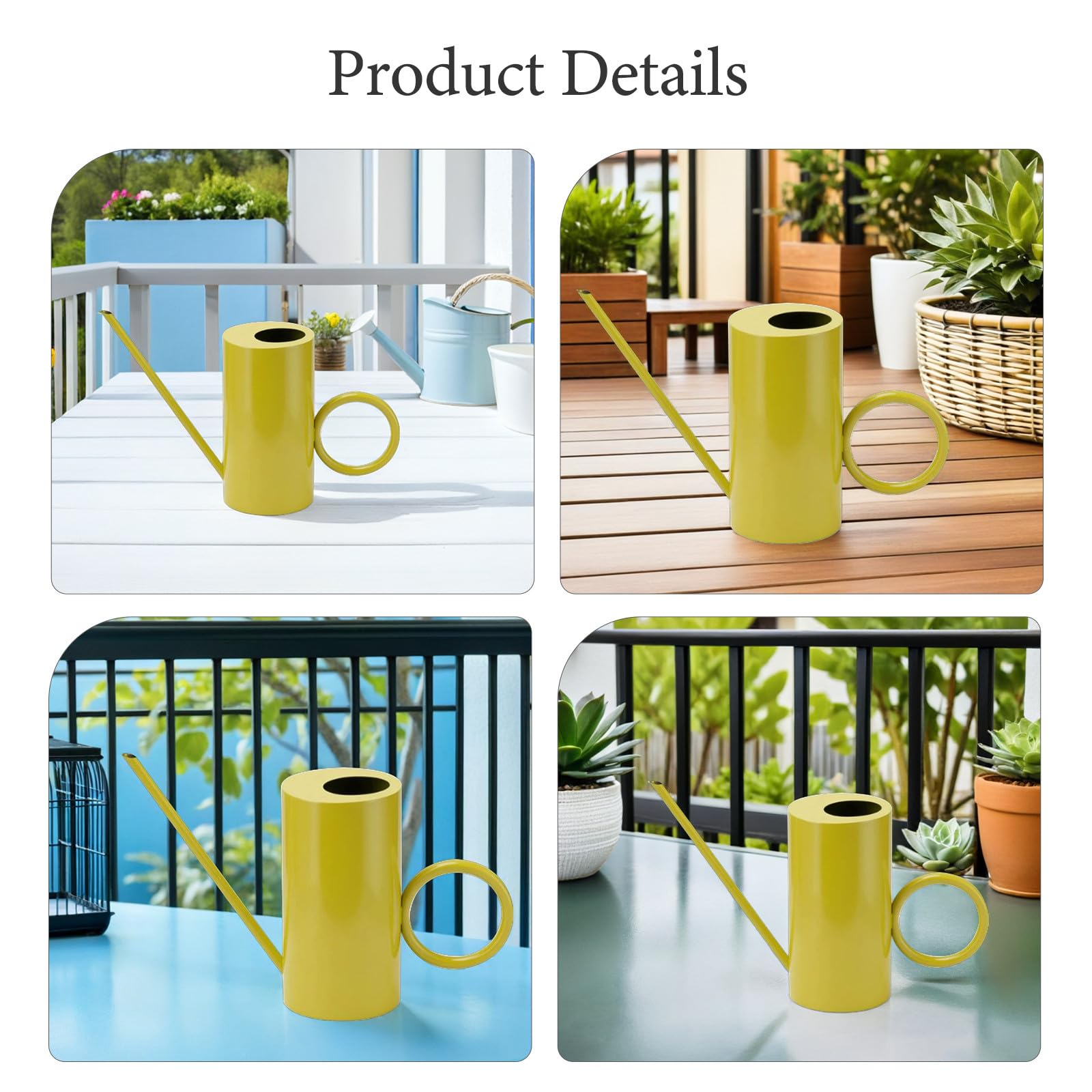 KICHOUSE Annaffiatoio in metallo con beccuccio lungo per piante da interno ed esterno - 1500 ml/51 oz Vaso per piante in acciaio inossidabile per giardinaggio, grasse e fiori