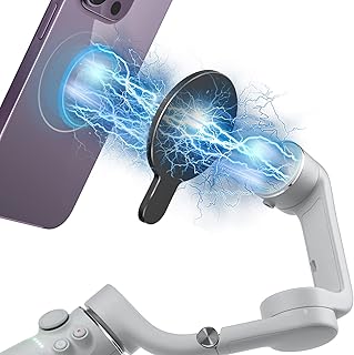 imluckies Magnetic Base Holder Phone Clamp, for MagSafe DJI OM 6 / OM 5 / OM 4 SE/OM 4 Adapter, Compatible with DJI Osmo Mobile Smartphone Gimbal Stabilizer and DJI OM Acessories, Black