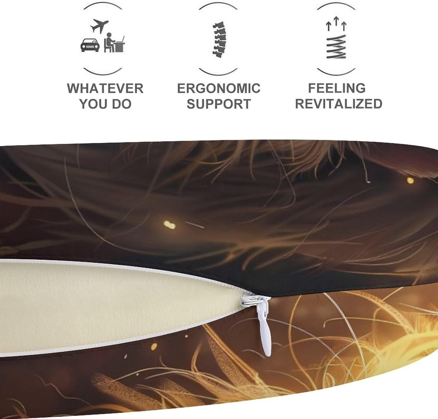 Cool Lion Paninting Travel Pillow U Shape Neck Pillow Washable Pillowcase for Sleeping Chair