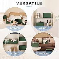 Vista 4 de Paquete de 4 cestas de almacenamiento para organizar, cestas tejidas para estantes, perfectas para juguetes, libros, toallas y ropa, cestas