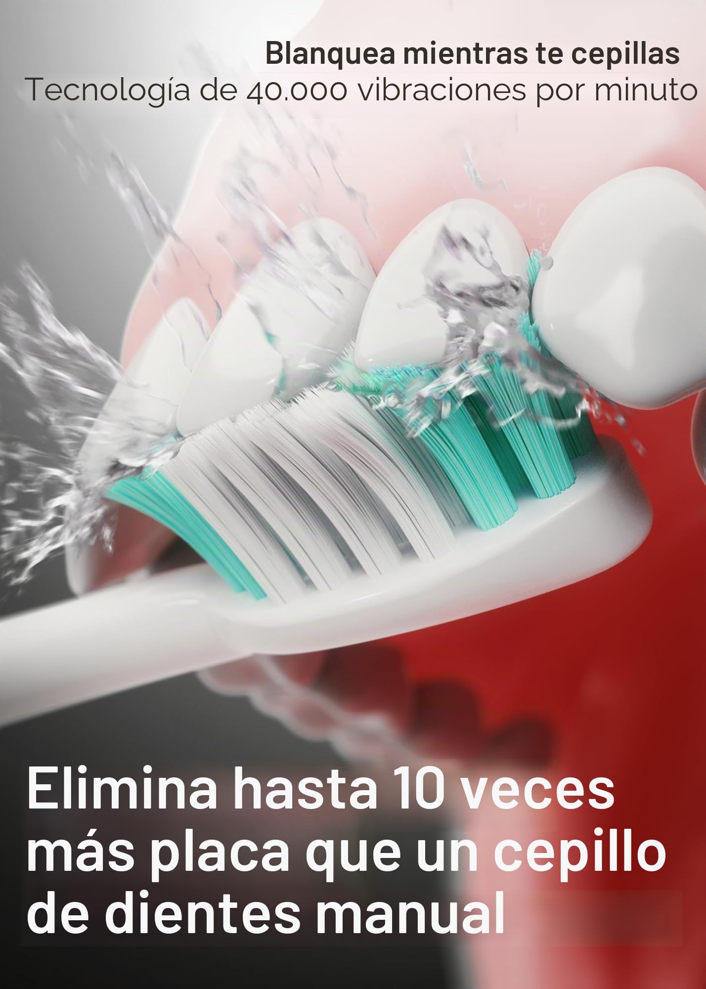 AquaSonic Vibe Series cepillo de dientes para un blanqueamiento extremo, aceptado por la ADA, con 8 cabezales y estuche viaje, motor ultrasónico carga inalámbrica, 4 modos temporizador inteligente