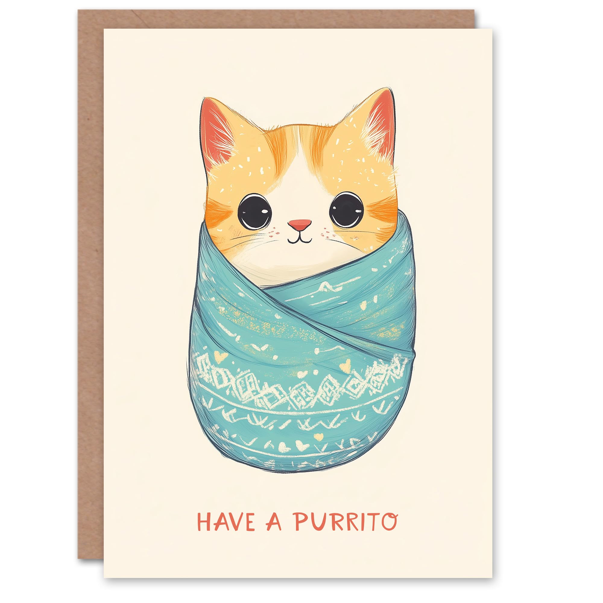 Wee Blue Coo Greeting Card - Birthday Card - Kawaii Illustration - Orange