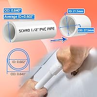 Vista 2 de 10 piezas de acoplamiento de PVC blanco de 1/2 pulgada, enchufe x zócalo, conector de adaptador de enchufe de PVC Sch40 de grado de construcción