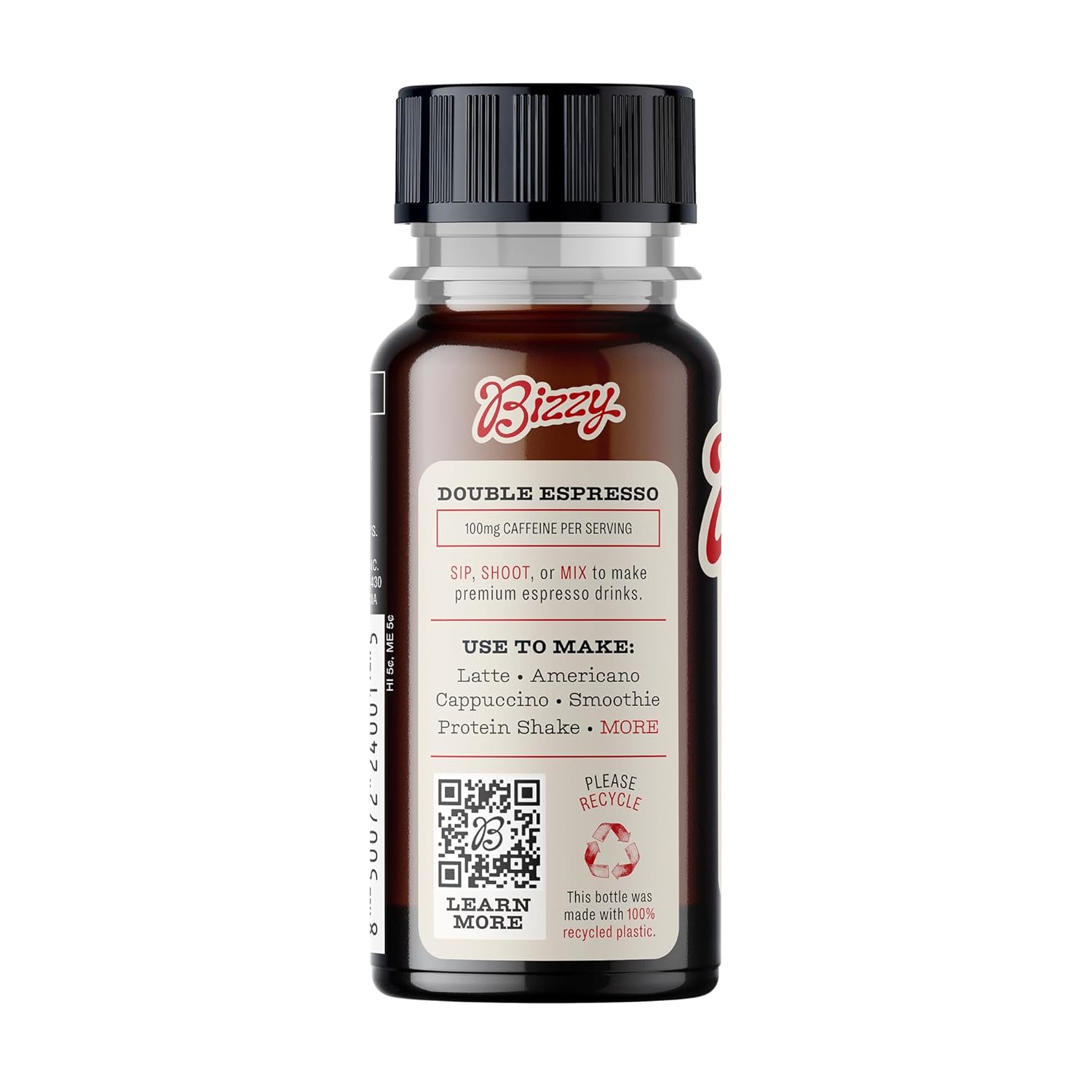 Bizzy Organic Double Espresso Shots, Medium Roast Coffee, Ready to Drink, 2 fl oz Bottles, 6 Count