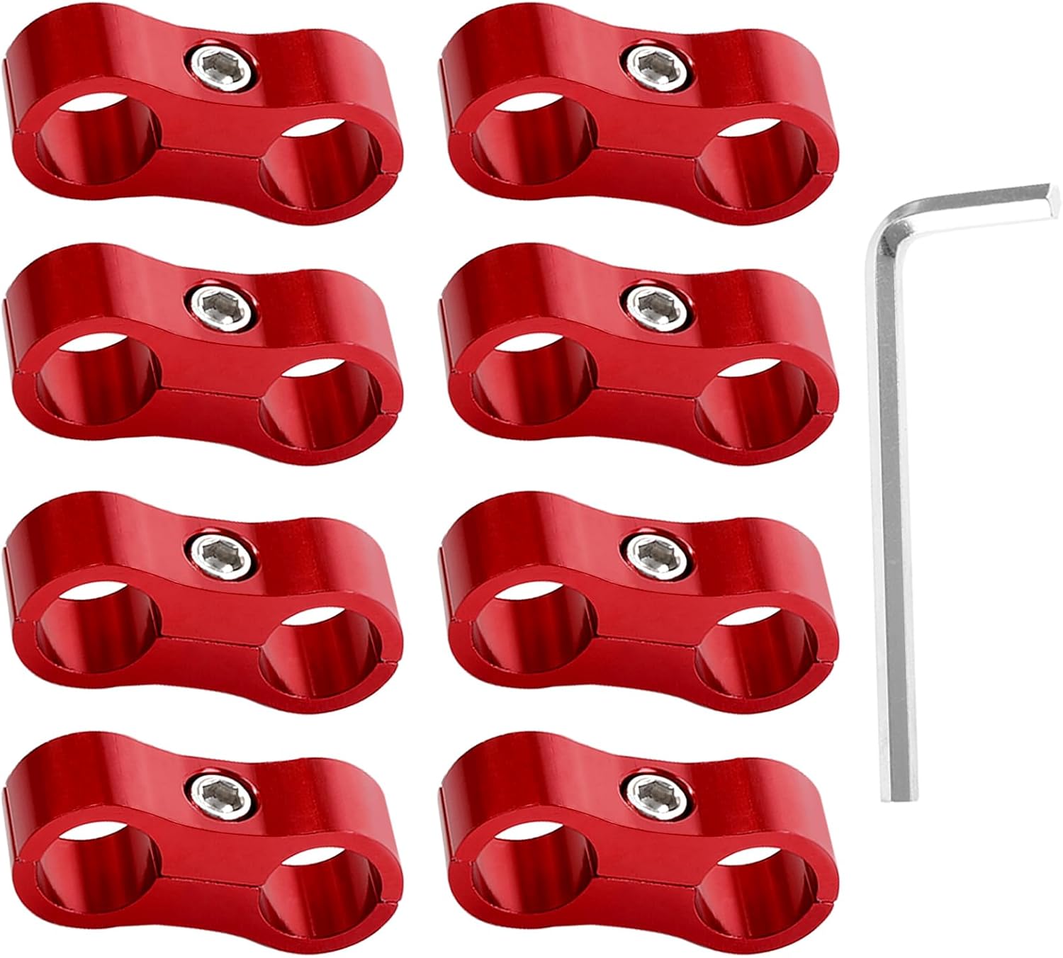 AICARS 6AN Hose Separator Clamps with Wrench Aluminum AN6 Hose Clamps Fit 3/8 Fuel