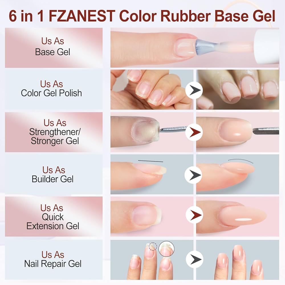 FZANEST Builder Base Gel For Nails,Jelly Natural Nude Pink Gel