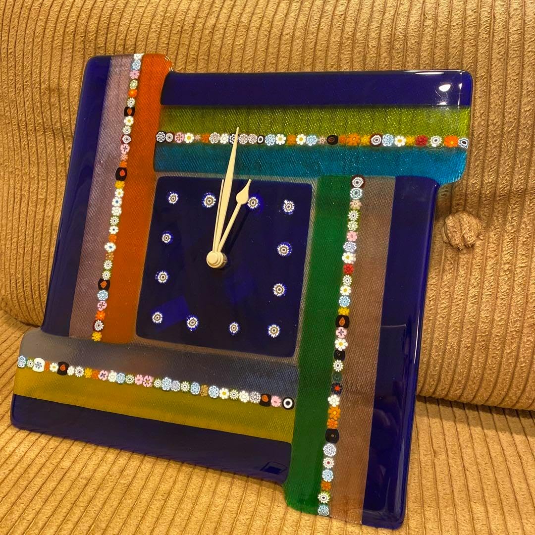 イタリア ガラス細工 掛け時計 ベニス ベネチアングラス ベネチアン